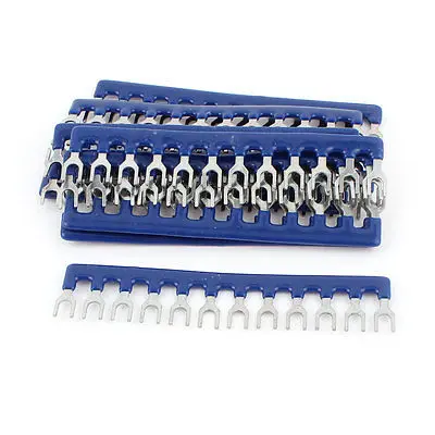 

400V 10A TB2512 12P Fork Type Terminal Block Strip Connector Blue 12pcs