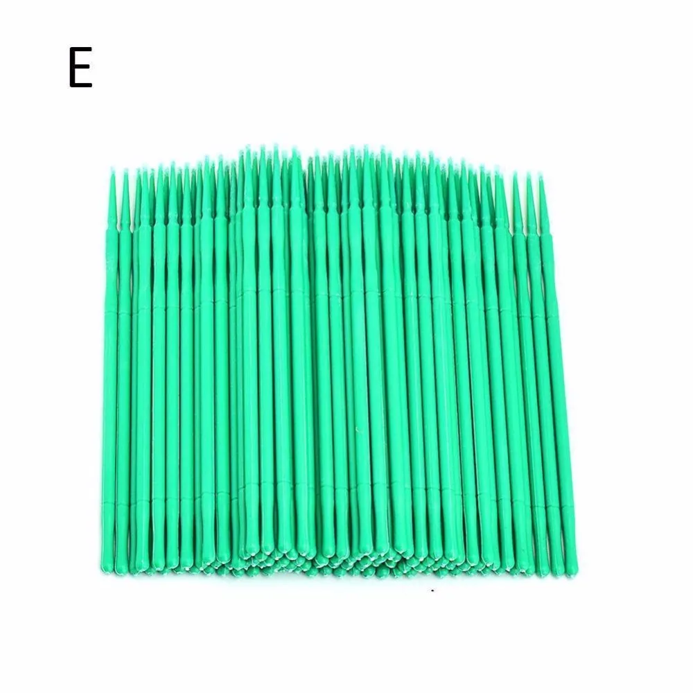 E 100 шт./пакет одноразовые MicroBrush ресницы человека Расширение ресницы снятия тампон микро-щётка для наращивание ресниц инструменты - Цвет: E