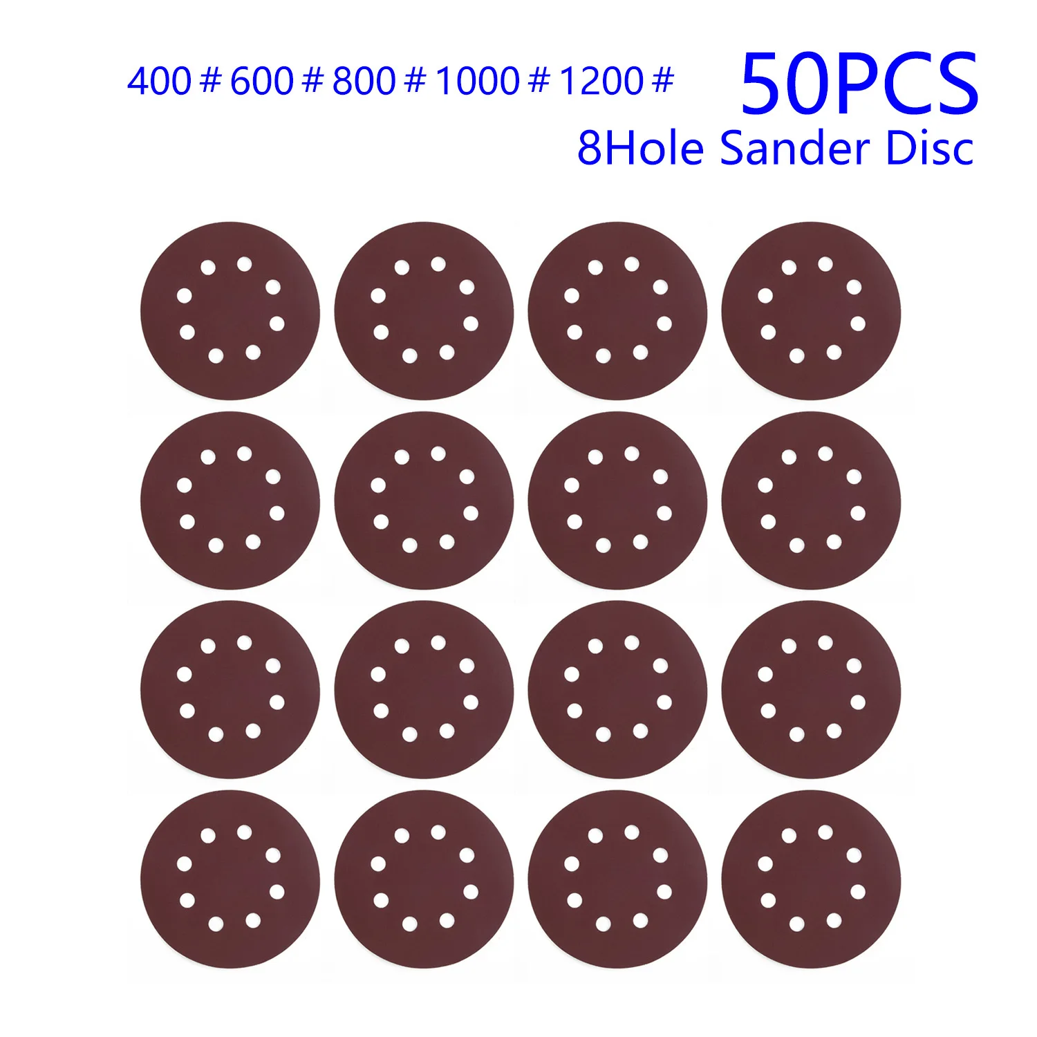 50 шт. 125 мм 5 шлифовальных дисков колодки 400-1200 Mix орбитальный ...