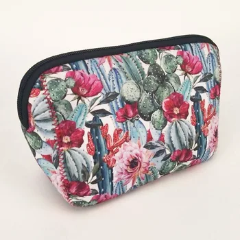 

Cactus Neoprene Triangle Handbag Cactus Cosmetic Bag Women Make Up Bag DOM529