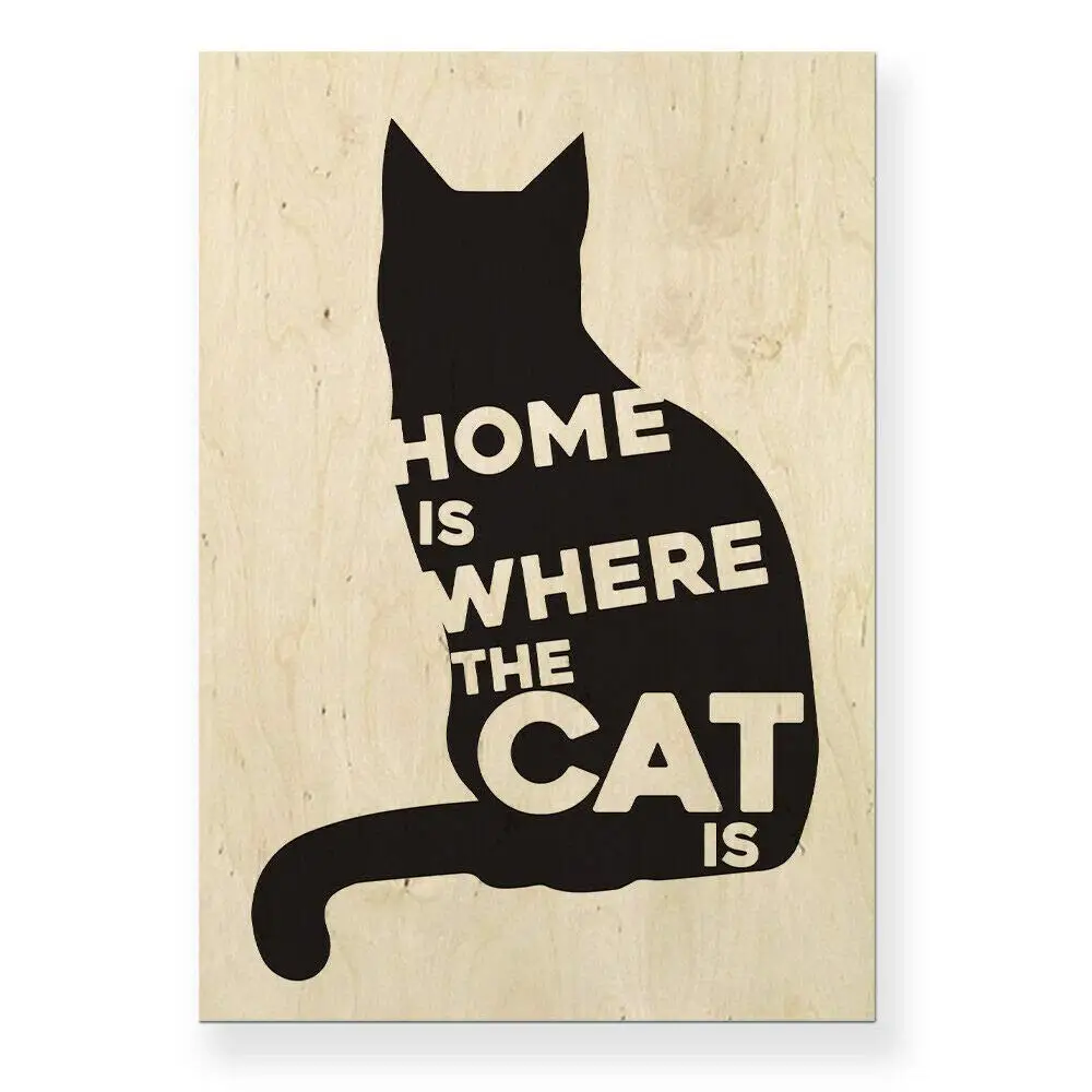 Ручной работы деревянная кошка знак смешной безумный кот леди табличка стена