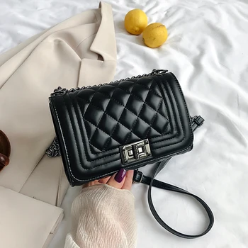 

Lingge Women Bags Designer Shoulder Bag PU Leather Small Messenger Bag Chain Solid Purses And Luxury Handbags Bolsa Feminina Sac