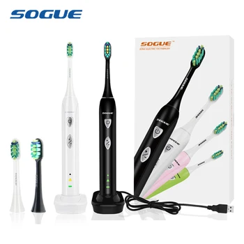 

SOGUE Sonic Electric Toothbrush Electronic Maglev Motor USB Charge 1 holder 2 FDA brushhead S51 Escova de Dente Eletrica Sonico