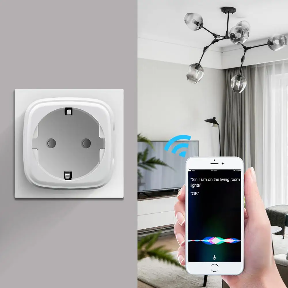 Беспроводная умная розетка 2 4G wi fi Homekit Siri IOS Apple совместимая ЕС США 90 250 В 220V110V