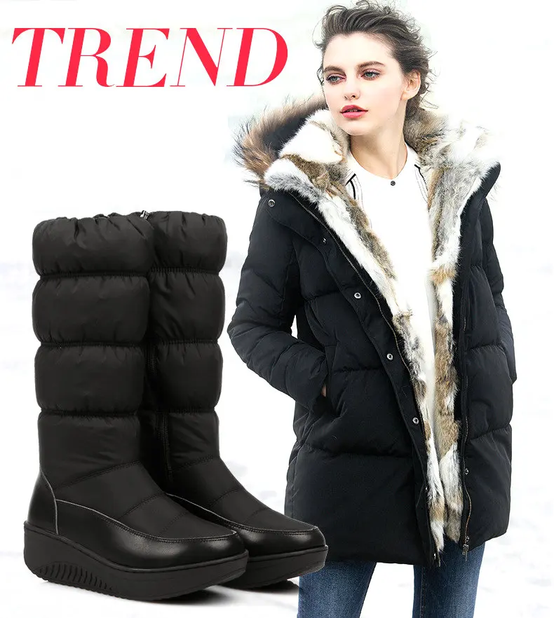 Fashion Warm Down Boots Winter Boots New Arrival Women Mid-Calf Boots Women Shoes Warm Plush Insole Platform Shoes