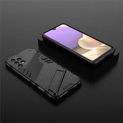 Car Magnetic Holder Stand Armor Phone Case with Back Cover - Enhanced Protection and Convenience - Galaxy A32 4G 6.4 (Black)