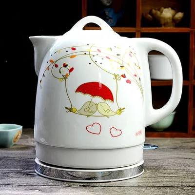 Ceramic Electric Tea Kettle With Floral Motif