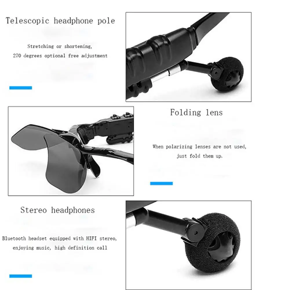 X8S Bluetooth Sunglasses Headset Outdoor Glasses Earbuds Music with Mic Stereo Wireless earphone for iPhone Samsung xiaomi mi4 5
