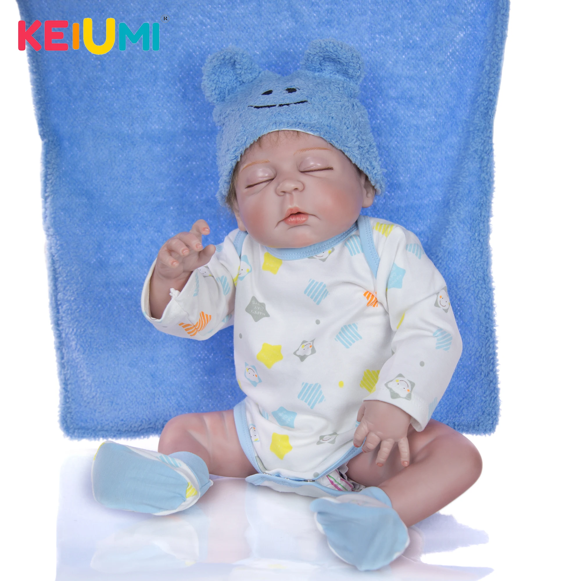 

New Arrival 57 cm Boneca Reborn Toy Full Silicone Realistic 23 Inch Handmade Mohair Newborn Doll For Children Gifts Bedtime Play