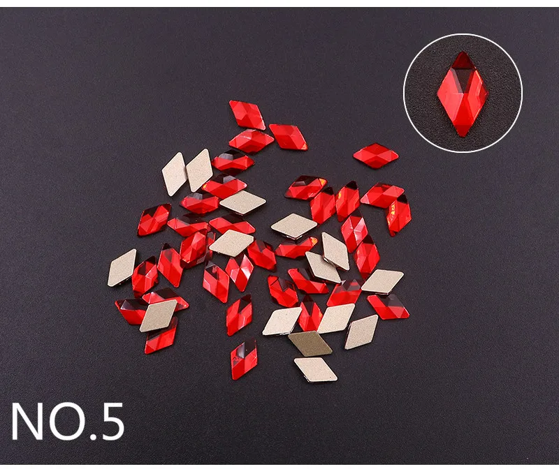 NO.5 Red 30 дизайнов, 10 шт., супер блестящий кристалл, камни для ногтей, овальные капли, алмазные блестящие камни, Стразы для ногтей, набор/набор, маникюрные наконечники - Цвет: NO.5 Red