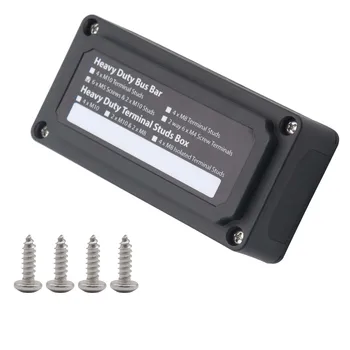 Barra de Bus, bornera con carcasa negra, diseño Modular resistente, caja organizadora de cables, M8x4, 300A, alta corriente 2