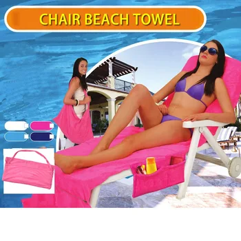 

Summer Beach Towel Chair Cover Outdoor Beach Swimming Pool Holiday Lounge Chair Large Pocket Towel Microfiber Beach Chair Covers