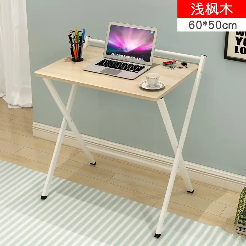 Простой стол складной домашний обучающий ноутбук стол портативный компьютерный Настольный студенческий спальня маленький стол - Цвет: Model 2