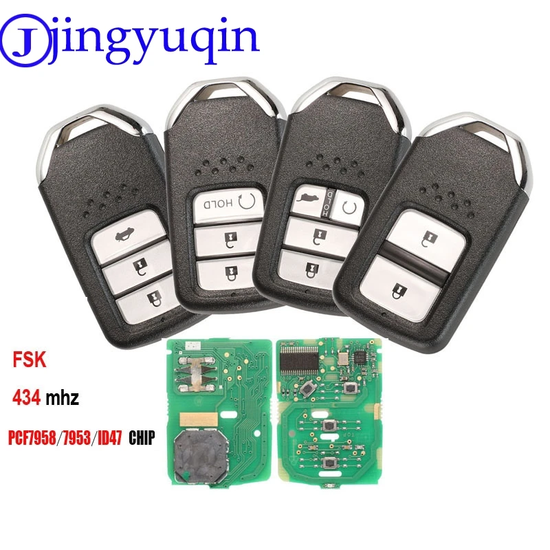 Умный Автомобильный ключ jingyuqin 2/3/4 B 434 МГц для Honda 72147 T5A G01 Fit City Jazz XRV Venzel HRV