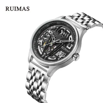 

RUIMAS Top Luxury Brand Automatic Mechanical Men Watch Stainless Military Sapphire Crystal Mens Watches Clock Relogio Masculino