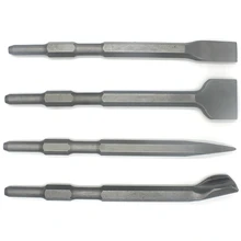 4Pcs 17mm HEX Shank 280mm Chisels Set Point Groove Gouge Flat Chisel Electric Hammer Drill Break Concrete Brick Wall Drilling