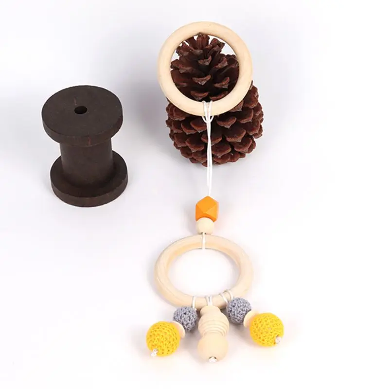 Baby Play Gym Frame Wooden Beech Activity Gym Frame Stroller Hanging Pendants Toys Teether Ring Nursing Rattle Toys Room Decor baby play gym toys