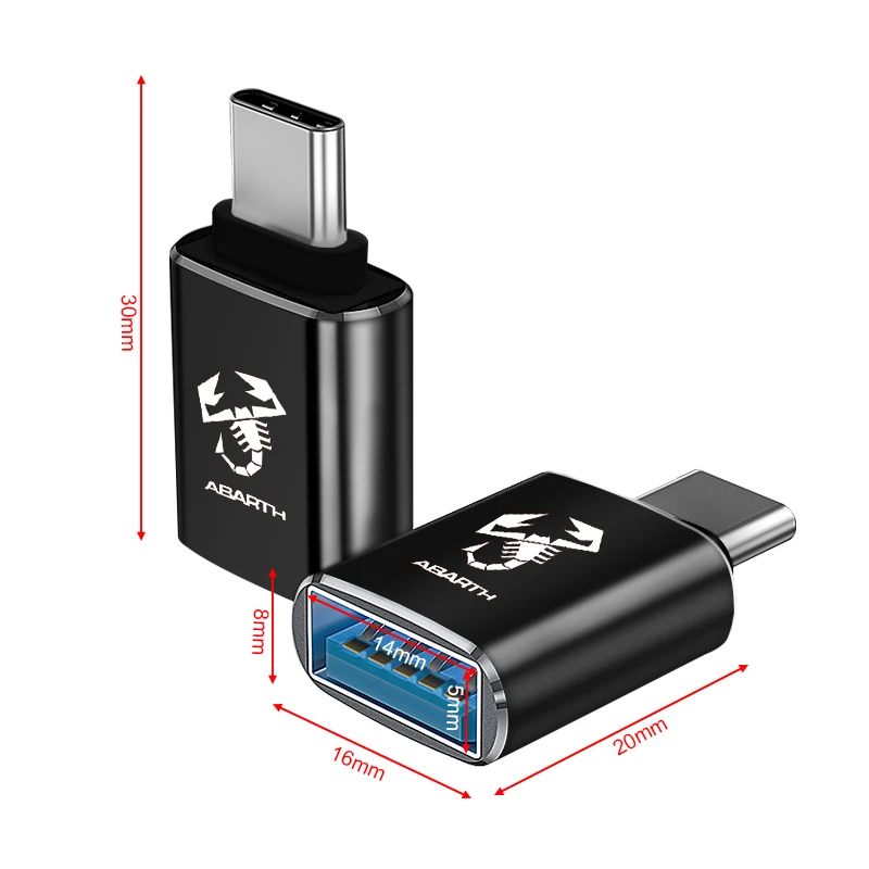 USB To Type C OTG Adapter USB USB-C Male To Micro USB Type-c Female Converter For Seat ibiza 6j 6l fr Ateca Altea xl leon 2 Leon