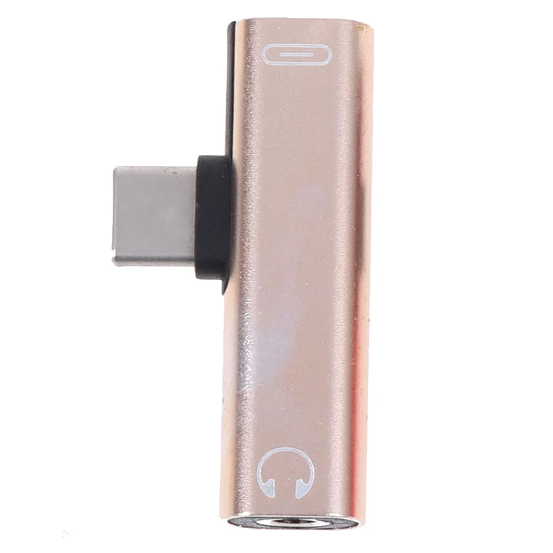 2 в 1 usb type C 3,5 мм разъем аудио адаптер для наушников для Xiaomi Mi 9 samsung galaxy s10 s10+ USB C адаптер для зарядки - Цвет: Золотой