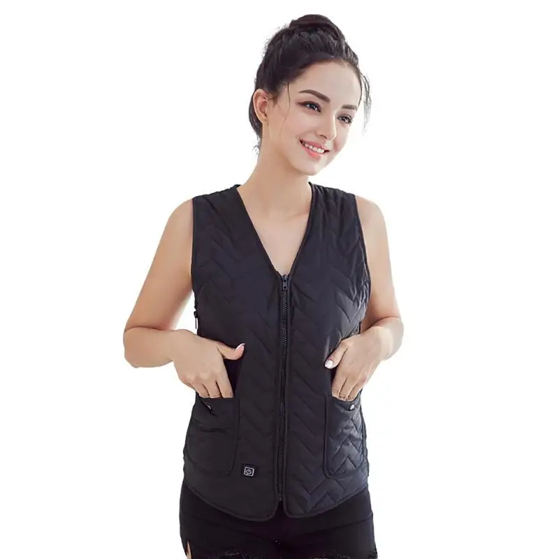 Women Vest Heated Outdoor Electric Thermal Waistcoat Clothing For Usb Infrared Heating Vest Jacket