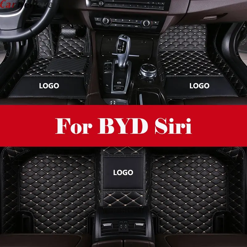 

Luxury Waterproof Leather Auto Floor mats Front + Rear All Weather Interior Mat Carpet For BYD Siri