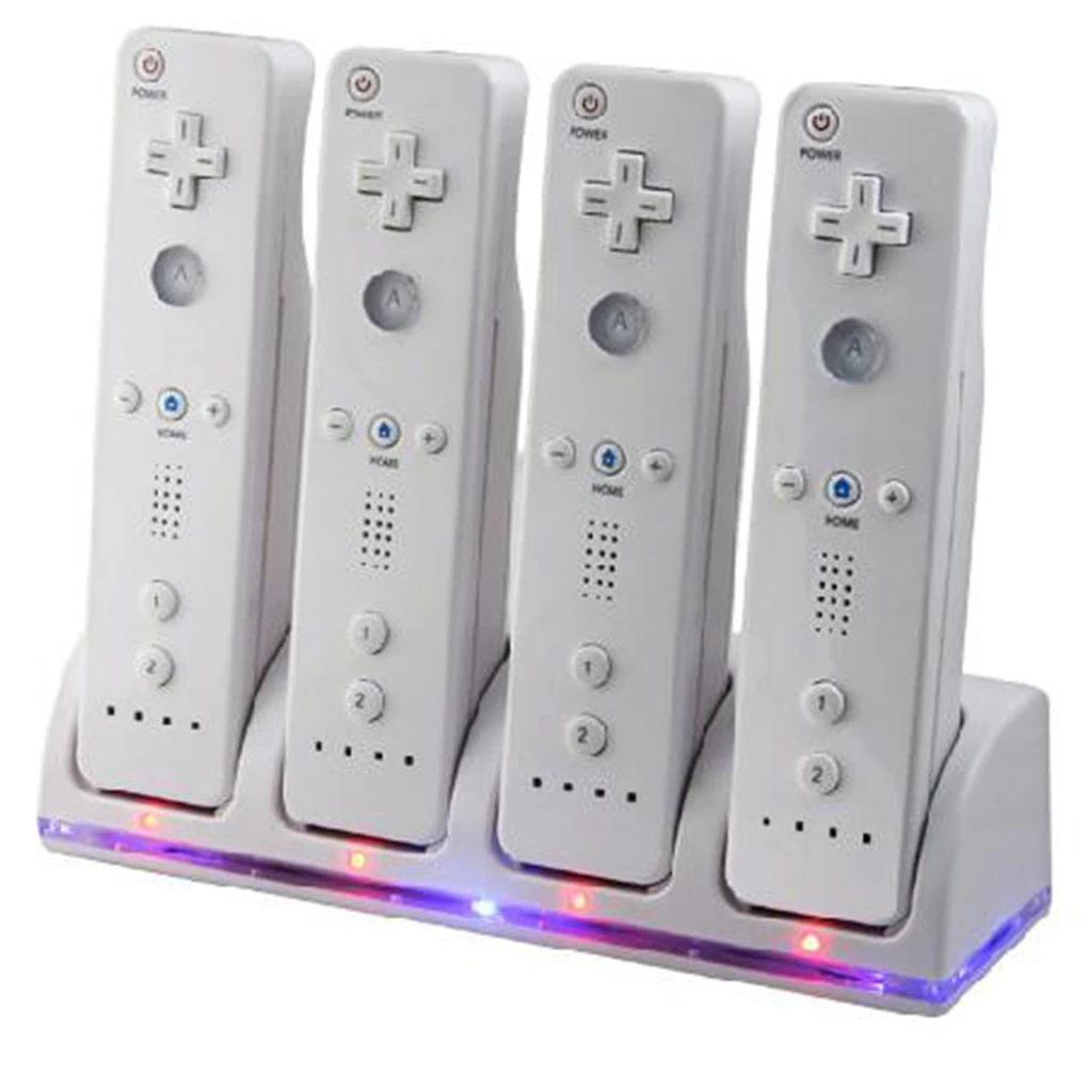 Charging Dock Charging Station Charger with 4pcs 2800mAh Batteries for Wii remote controllers 4 in 1 charger station dock