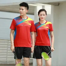 Мужская и женская теннисная рубашка и шорты для бадминтона, быстросохнущая спортивная одежда в полоску, командная форма для матча, тренировочный костюм