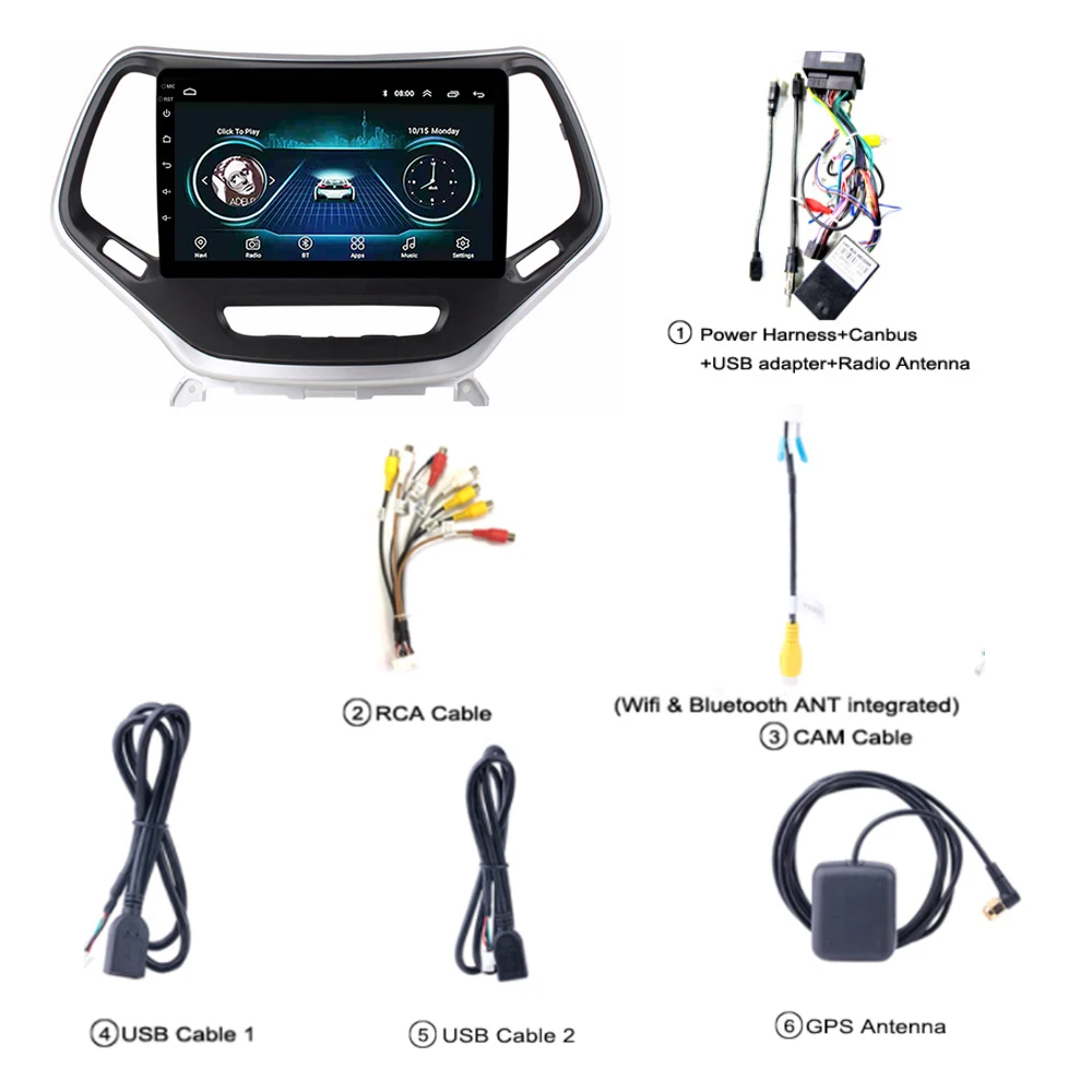 Perfect Car radio for Jeep Cherokee 2014-2017 MP5 DVD Player GPS Navigation Video Universal system Mirror link 5