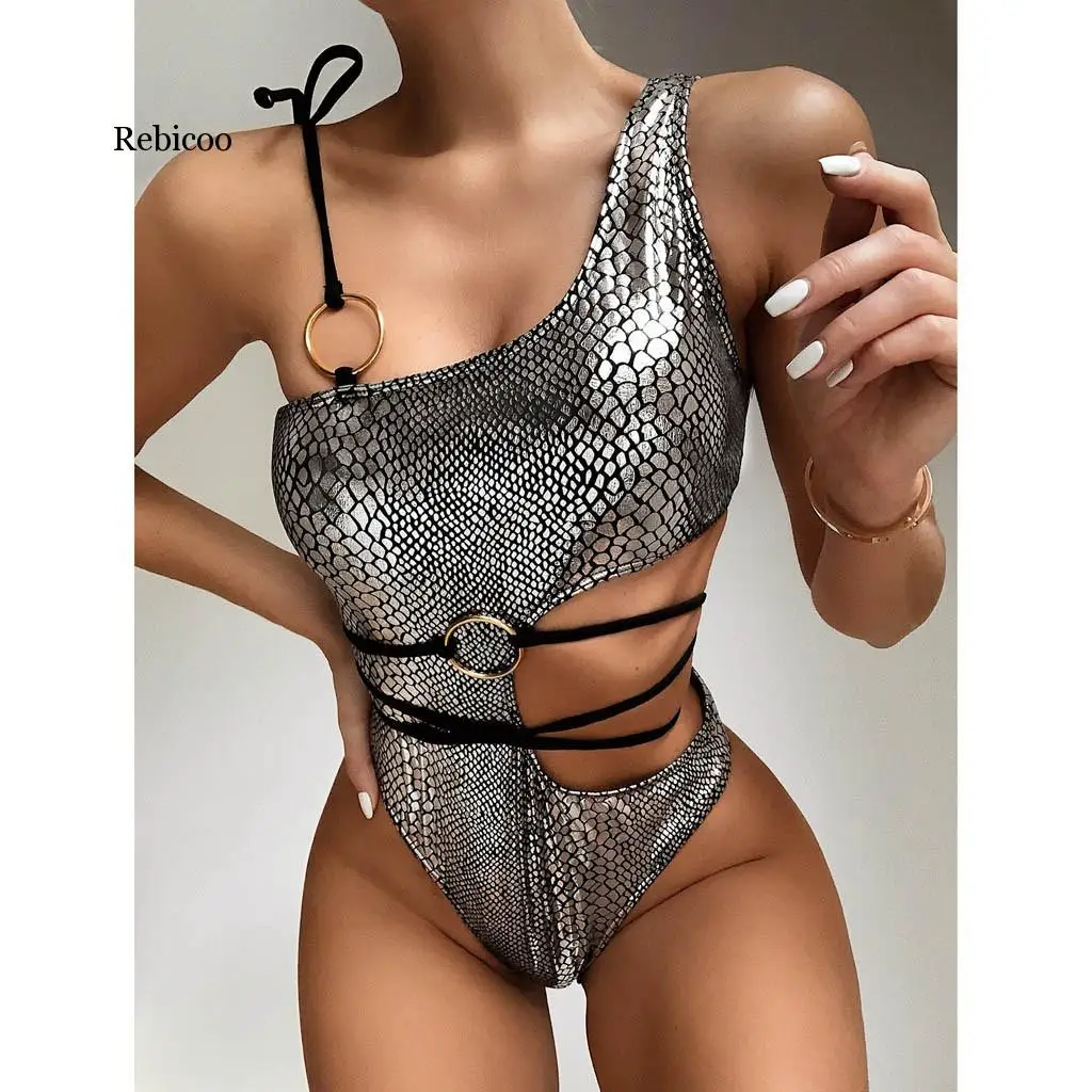 קנו ביגוד אינטימי לנשים  Stylish Women's One Piece Bathing Suits Unique  Silver Pure Color Push-Up Padded Female Lingerie Fashion Ladies Intiamte  lenceria