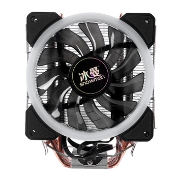 

SNOWMAN 4PIN CPU cooler 6 heatpipe Single RGB LED fan cooling 12cm fan LGA775 1151 115x 1366 support AMD
