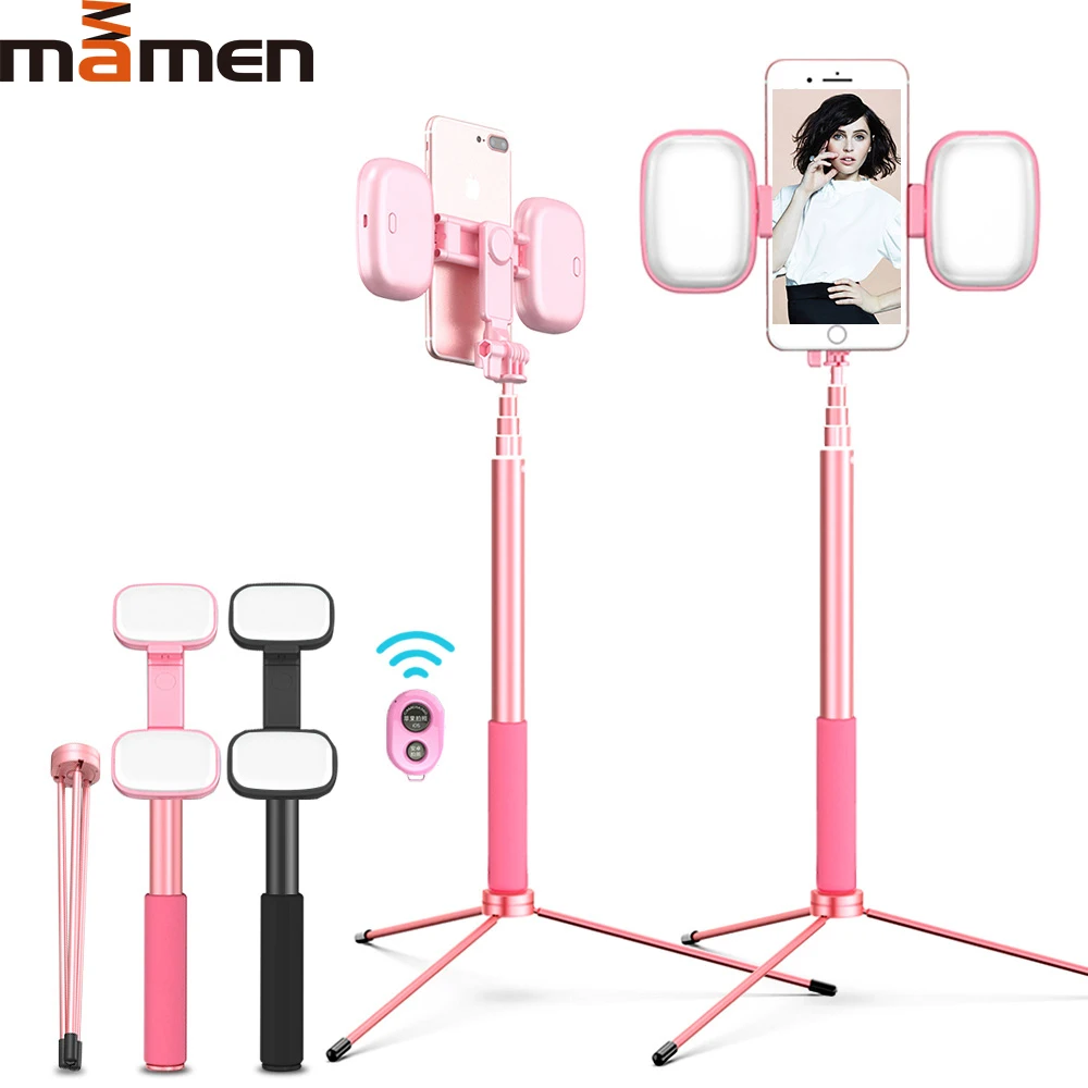 MAMNE селфи палка Bluetooth Live штатив светодиодный кольцевой светильник 4 в 1 выдвижная