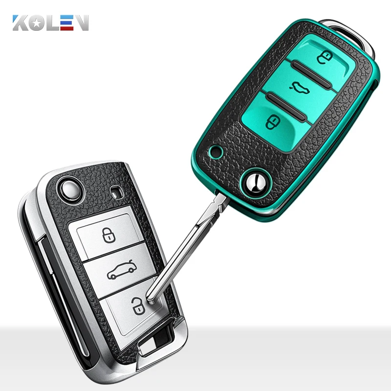 

PU TPU Car Remote Key Cover Case Shell For Volkswagen VW Golf MK7 Passat B5 B6 B7 Tiguan Skoda Octavia For Seat Ibiza Leon FR 2