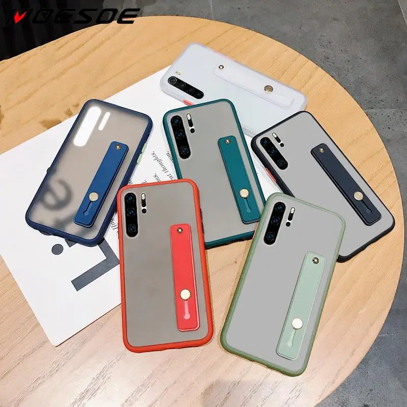 Матовый мягкий чехол с ремешком на руку для Huawei P30 P20 Lite Mate 30 20 Pro Nova 5T 5i 6 SE Honor 9X V30 Y7 Y9