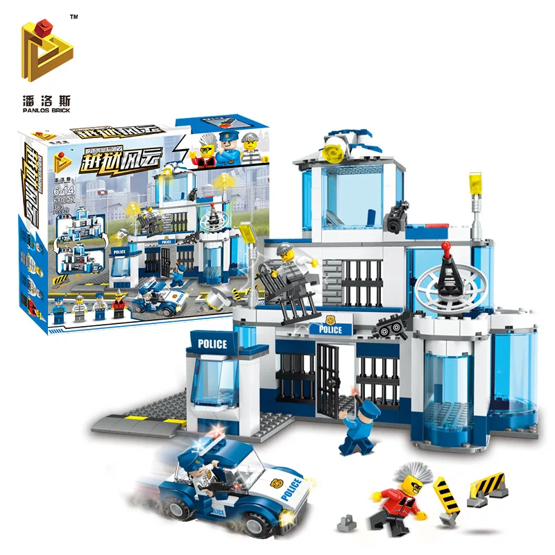 

Pan luo si 680017 Educational CHILDREN'S Cartoon Assembled Police Doll Toy Building Blocks Toy Small Particles