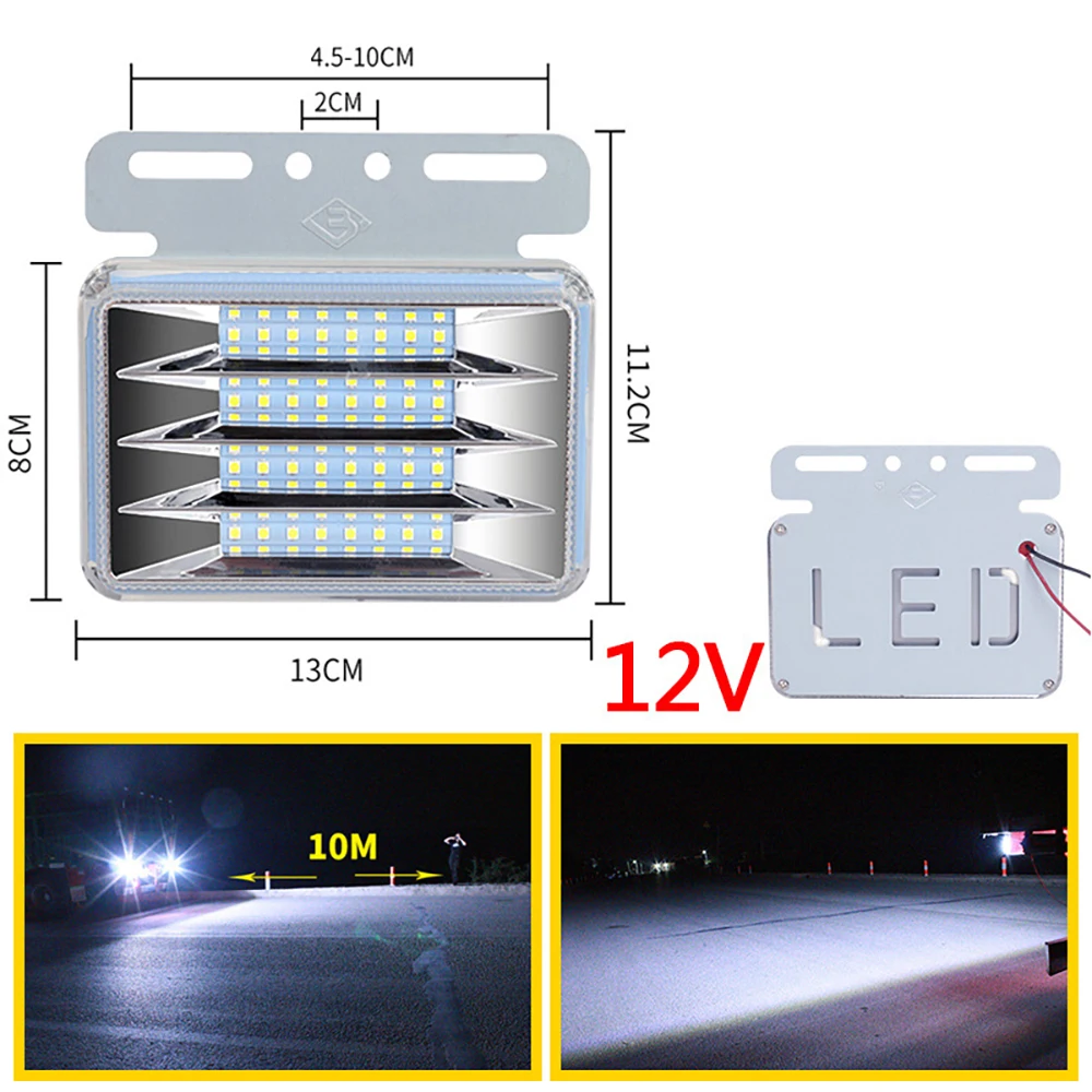 thumbnail image 1 of Luces de posición laterales para remolque, luz de marcha atrás, luz estroboscópica blanca, advertencia, 12 V, 24 V, luz trasera LED para camión, luz de advertencia LED IP67, 1 of 4