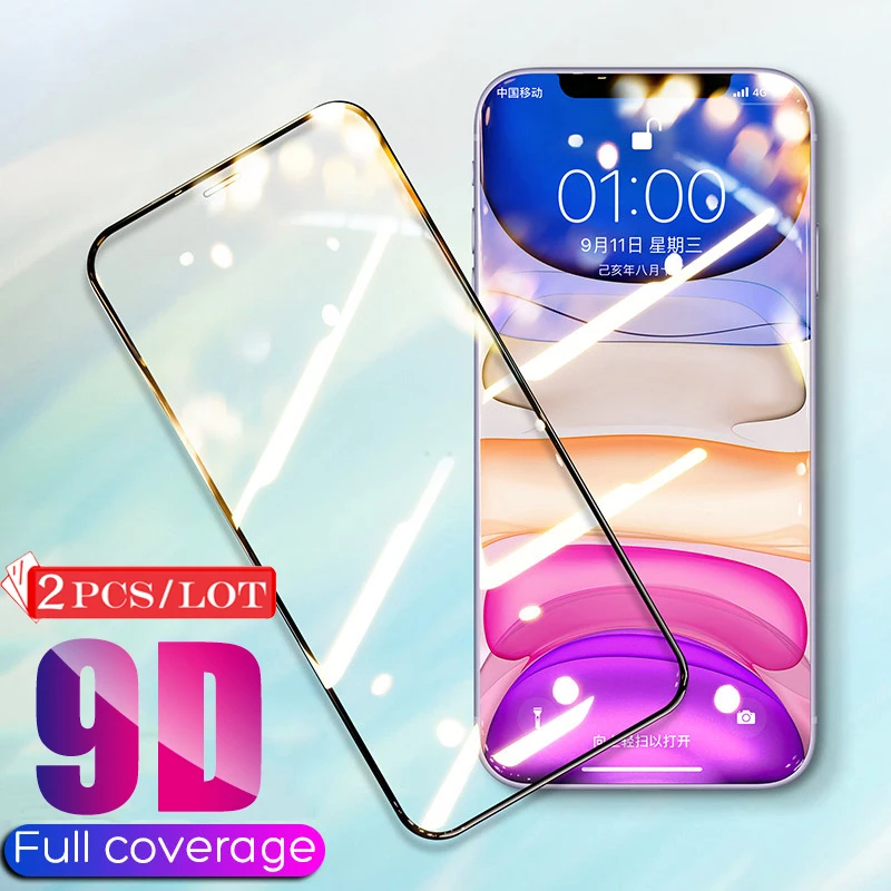 9D закаленное стекло для iPhone 11 Pro XS Max X XR Защита экрана 7 Plus афонная пленка защитное |