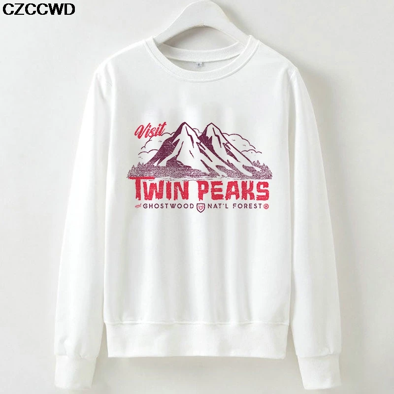 

CZCCWD Polerones Mujer 2019 Sudaderas De Mujer Harajuku Streetwear Twin Peake Letter Fashion Sweatshirt Leisure O-neck Hoodies