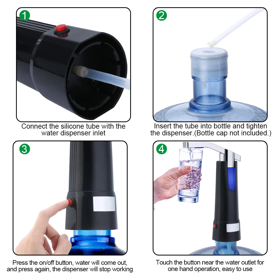 5 Gallon Water Bottle Dispenser Portable Electronic Rechargeable Automatic Water Dispenser pump