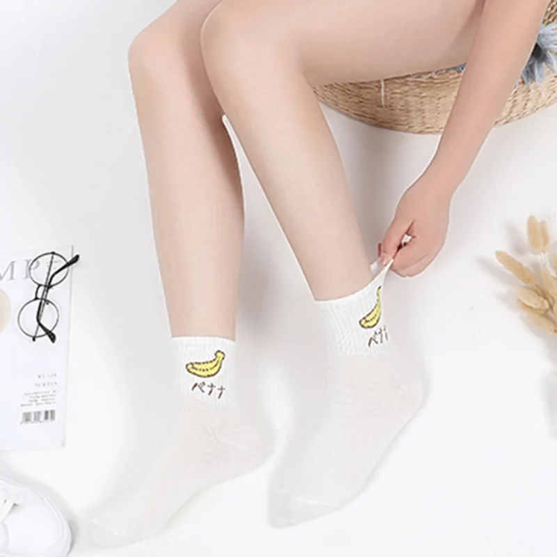 Autumn Winter 5PC Socks For Women Cotton Socks Art Funny Cartoon Print Breathable Socks Couple Socks Cheap Socks