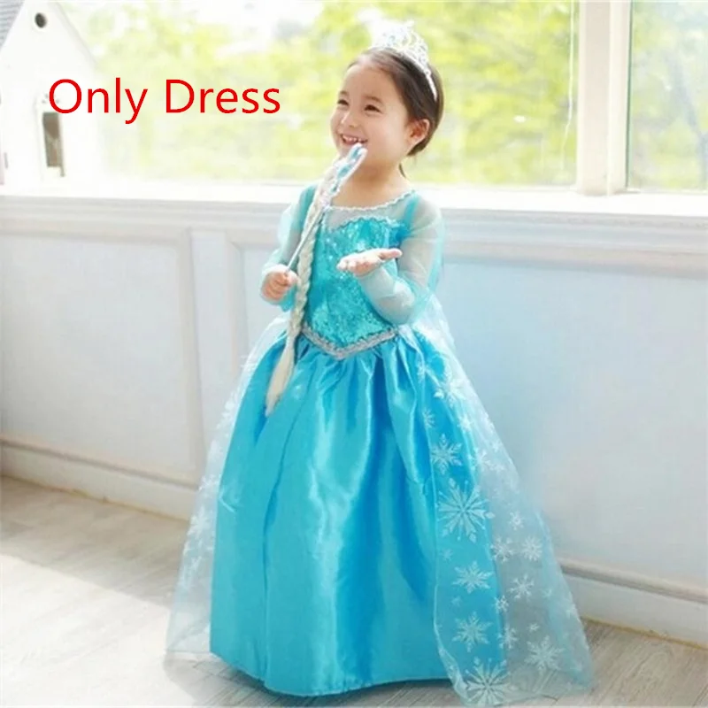 Нарядное платье Эльзы для девочек Косплэй для девочек; платья принцессы; костюм принцессы Эльзы 2 карнавальный костюм vestido infantil роль(холодное сердце), Fille - Цвет: Dress 2