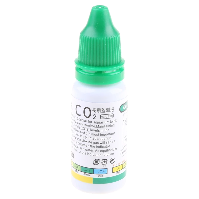 Aquarium CO2 Indicator Solution Fish Tank Liquid Test Plants Supplies Long Term