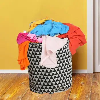 

Foldable Drawstring Laundry Basket Large Capacity Round Clothes Light Portable Storage Buckets Easy To Store Remove