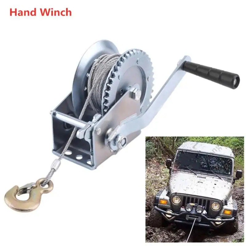 

Universal 600Lb Hand Winch with 7M Steel Wire Rope Load Boat Trailer Manual Operated Hand Winch Portable ATV Winch