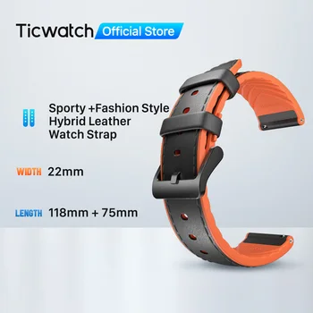 

22mm Hybrid Leather Strap for TicWatch Pro/S2/E2 Smart Watch Replacement Strap TicWatch Official