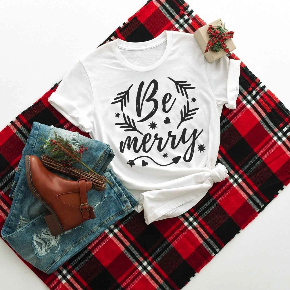Be Merry новогодние майки с буквенным принтом женская модная графическая эстетика