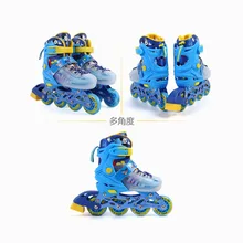 Яркая детская одежда дышащий PU амортизирующий валик коньки полная вспышка регулируемый код набор