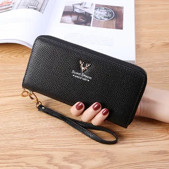 

Purse Lichee women's wallet female famous brand card holders cellphone pocket PU leather women money clutch women wallet #8 Hot