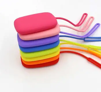 

Coin Purse Key Case Card Wallet Cute Silicone Multicolor Solid Color Small Bag For Women 2020 No Zipper Silica Gel Square 7
