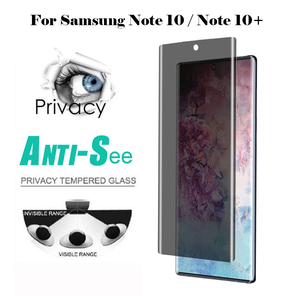 

Mnycxen Privacy 3D Glas Protective Glass on for Samsung Galaxy Note 10 Plus Tempered Glass Note10 Screen Protector Protect Film