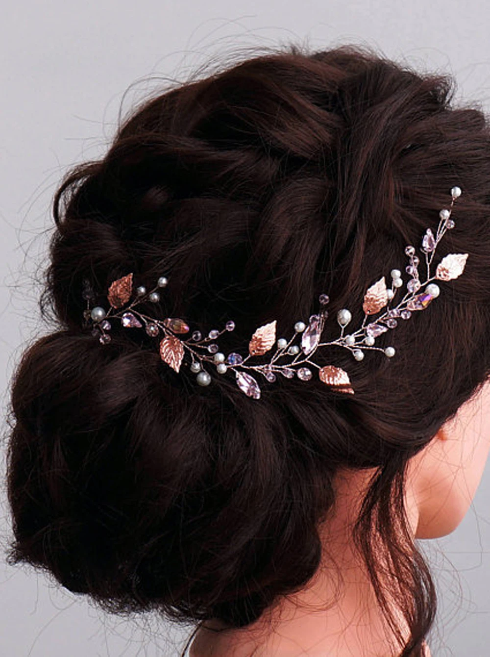 Rhinestones Retro Leaves Hair Accessories Wedding Bridal Hair Jewelry Crystal Pearls Vine for Folwer Girl and Women